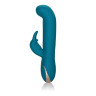 Бирюзовый вибратор с изогнутой головкой Jack Rabbit Signature Silicone Rocking  G  Rabbit - 20 см.