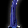 Синий стеклянный стимулятор Icicles №89 с силиконовой присоской - 18 см.