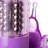 Фиолетовый вибратор High-Tech fantasy с бабочкой для клитора - 22,4 см.