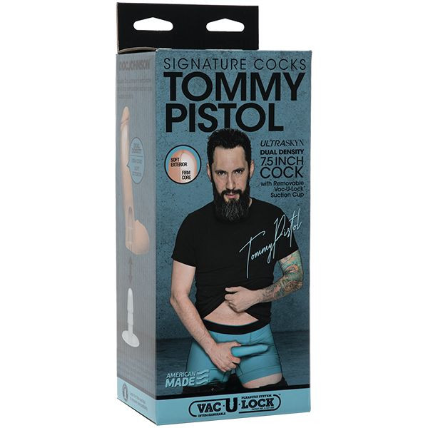 Телесный фаллоимитатор Tommy Pistol со съемной присоской - 19,7 см.