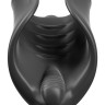 Чёрный мастурбатор Vibrating Silicone Stimulator с вибрацией