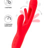 Красный вибратор-кролик с двигающимся язычком Patti - 24 см.