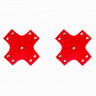 Красные пэстисы-кресты из экокожи с клепками