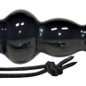 Чёрная анальная ёлочка с петелькой - 18 см.
