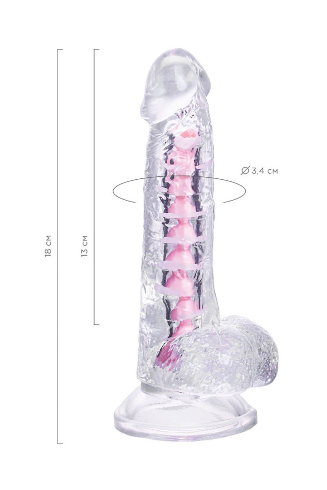 Прозрачный гибкий фаллоимитатор Paret - 18 см.