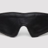 Черная плотная маска на глаза Bound to You Faux Leather Blindfold