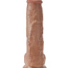 Фаллоимитатор-мулат с мошонкой 10  Cock with Balls на присоске - 25,4 см.