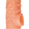 Телесная закрытая насадка с шершавой головкой Cock Sleeve 007 Size L - 17,6 см.