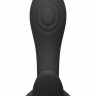 Черный вибромассажер Kata с анальным и клиторальным стимуляторами - 12 см.