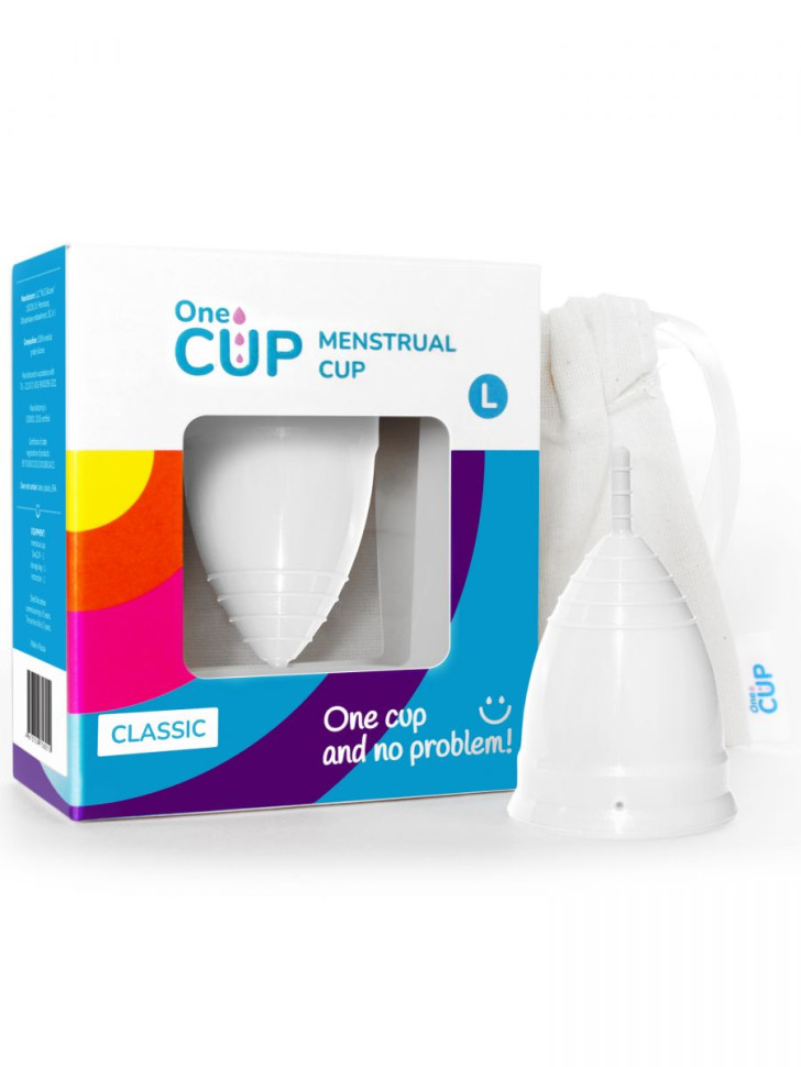 Белая менструальная чаша OneCUP Classic - размер L