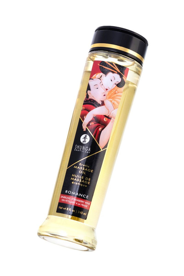 Массажное масло с ароматом клубники и шампанского Romance - 240 мл. 