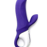 Фиолетовый вибратор Satisfyer Magic Bunny с клиторальным отростком - 17,6 см.