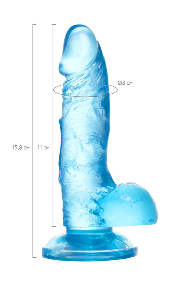 Голубой реалистичный фаллоимитатор Indy - 15,8 см.