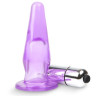 Фиолетовая анальная пробка с вибрацией - 8,5 см.