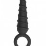 Анальная пробка со спиралью на поверхности No.60 Dildo With Metal Ring - 17,5 см.