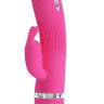 Розовый вибратор Ingram с электростимуляцией - 19,2 см.