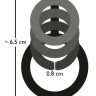 Дымчатая стимулирующая насадка на пенис из 4 колец - 6,5 см.