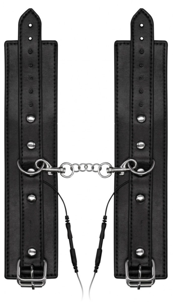 Черные наручники с электростимуляцией Electro Handcuffs