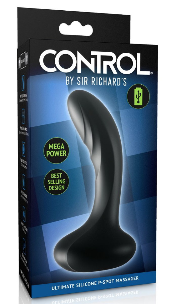 Черный массажер простаты Ultimate Silicone P-Spot Massager - 13,9 см.