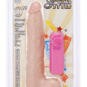 Телесный вибромассажёр на присоске G-GIRL STYLE 9INCH VIBRATING DONG - 22,9 см.