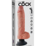 Телесный вибромассажер 10  Vibrating Cock with Balls - 25,4 см.