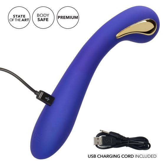 Фиолетовый вибромассажер с электростимуляцией Intimate Estim Petite G Wand - 19 см.