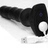Черный вибратор с волнообразным движением Silicone Vibrating & Squirming Plug with Remote Control - 19,5 см.