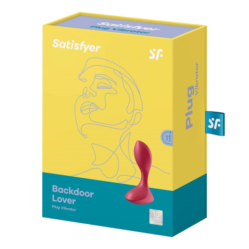 Красный вибромассажёр простаты Satisfyer Backdoor Lover - 14 см.