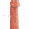 Телесная насадка на фаллос с фиксацией мошонки Cock Sleeve 001 Size M - 15,6 см.